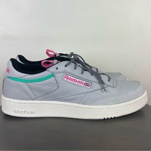 REEBOK Club C 85 RAD COLLECTION Sneakers Men 9.5 | Skull Gray / Pink | RETRO NEW